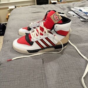 NWT Adidas Red, Black, and White Sneakers